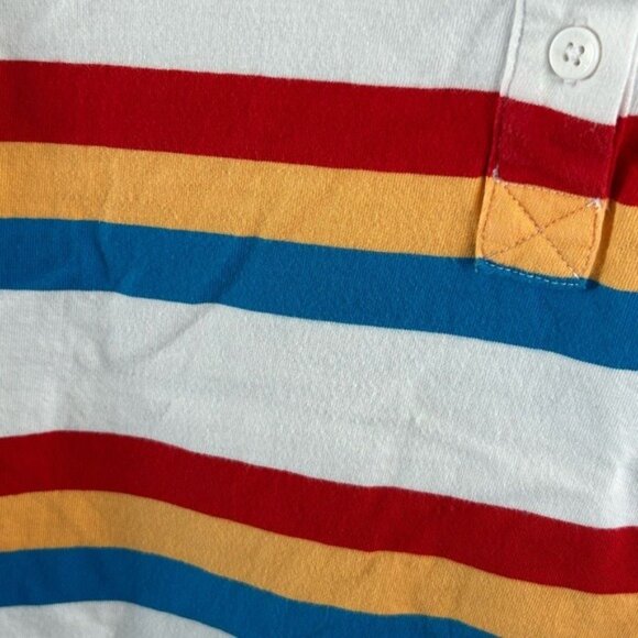 VANS Colorful Striped Cropped Polo Shirt Top Red Yellow Blue Sz Small - Picture 7 of 15